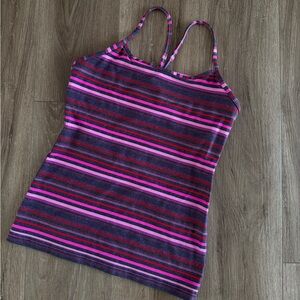 Lululemon Power Y Tank Elevation Space Dye Striped Size 8
